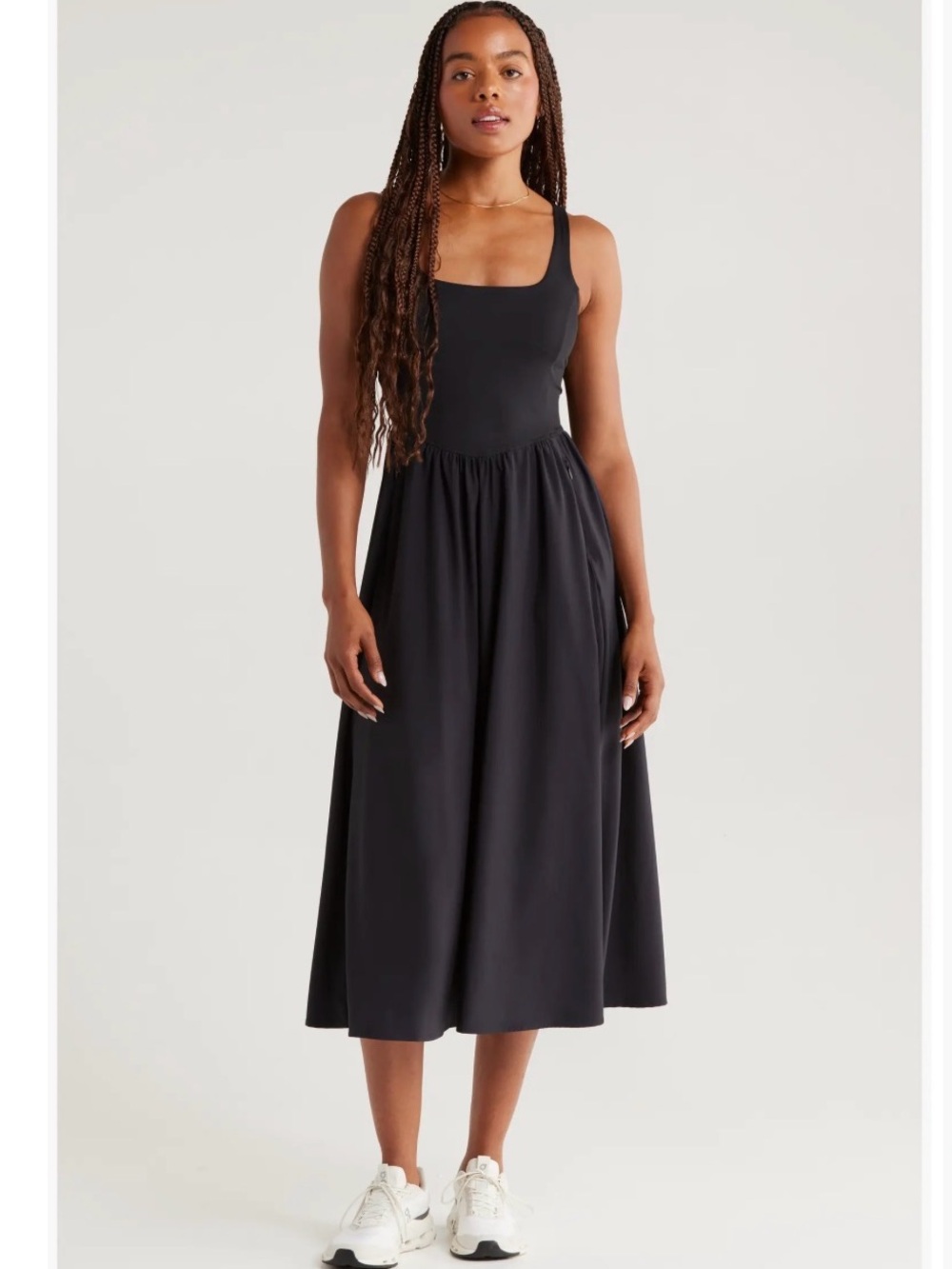 ZELLA Effortless Square Neck Midi Dress, sz small